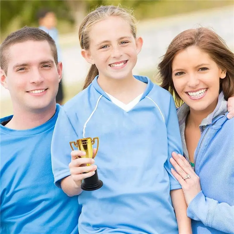 144 Pack Mini Trophy For Kids Awards,Plastic Gold Award Trophy Cups,For Party Favors,Rewards,Sports,Competitions