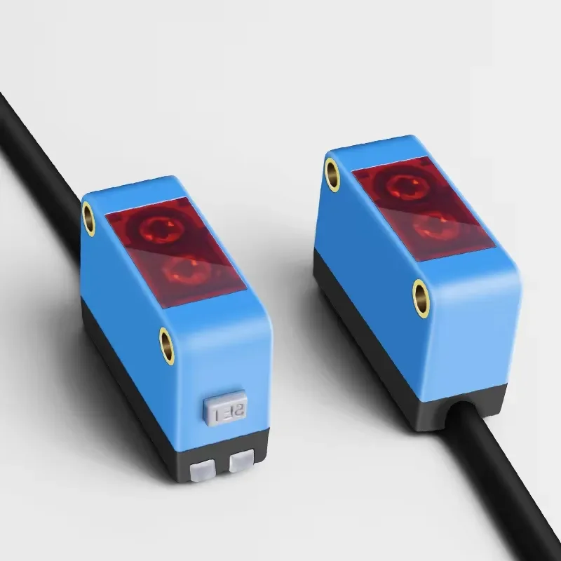 Square flush mounted photovoltaic cell photoelectric switch NPN/PNP output diffuse reflection mirror optical sensor