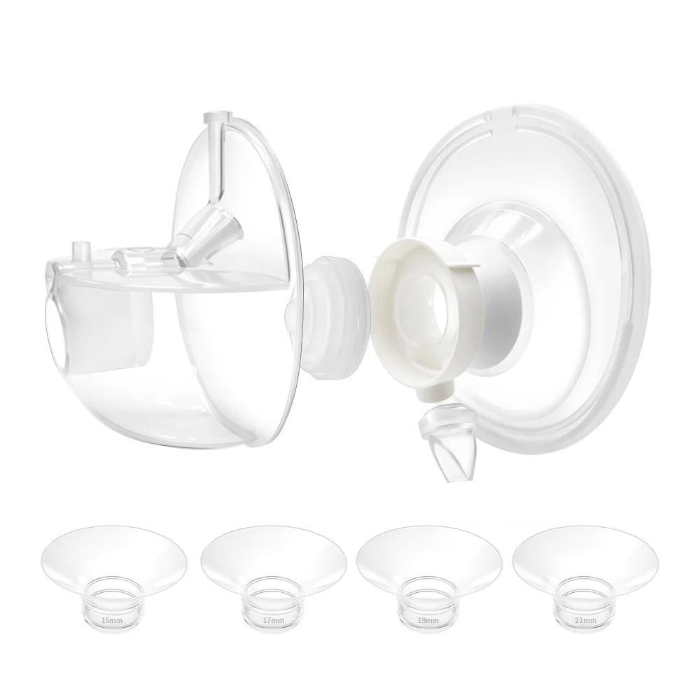 Full Sets Compatible with Momcozy M5 Breast Pump Replacement Parts, 24mm Collection Cup and 15/17/19/21mm Flange Insert for M5