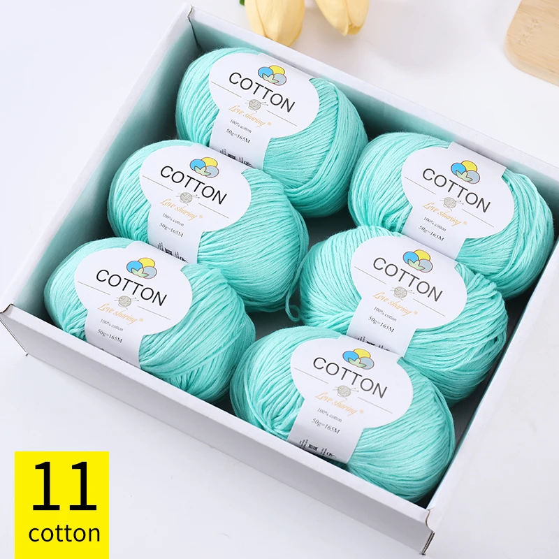 8-fädiges 100% Baumwollgarn, 1 Packung = 6 Knäuel = 300g, Geeignet für Schals, Mützen, Pullover, Mäntel & Mehr, Lebendige Farben, Nicht-ballend – Detail 5