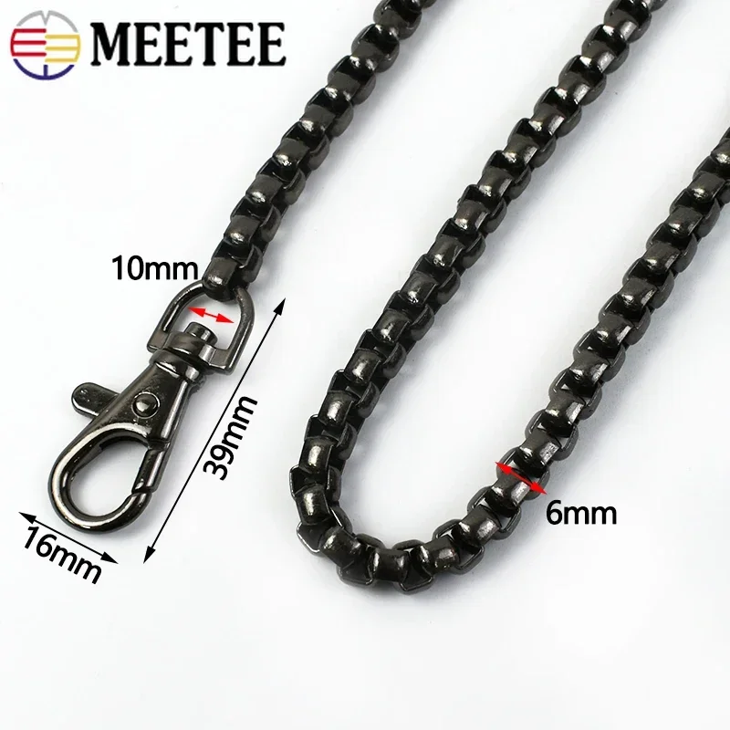 120Cm Meetee 1/2/3/5 Stuks Ketting Schouderband Tas Metalen Gesp Handtas Kettingen Haak Hardware Zijclip Gespen Accessoires