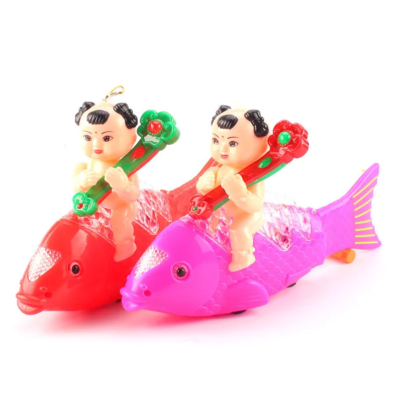 

Creative Projection Electric Walking Swinging Fish Toys New Lantern Doll Fish With Lights Music Kids Light-emitting Toys Gifts