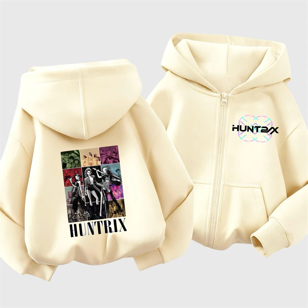 موضة هوديس الفتيات الطفل الخريف ملابس خارجية Huntrix مطبوعة مقنعين القمم سترة طفل جديد فضفاض عصري بلوزات معاطف