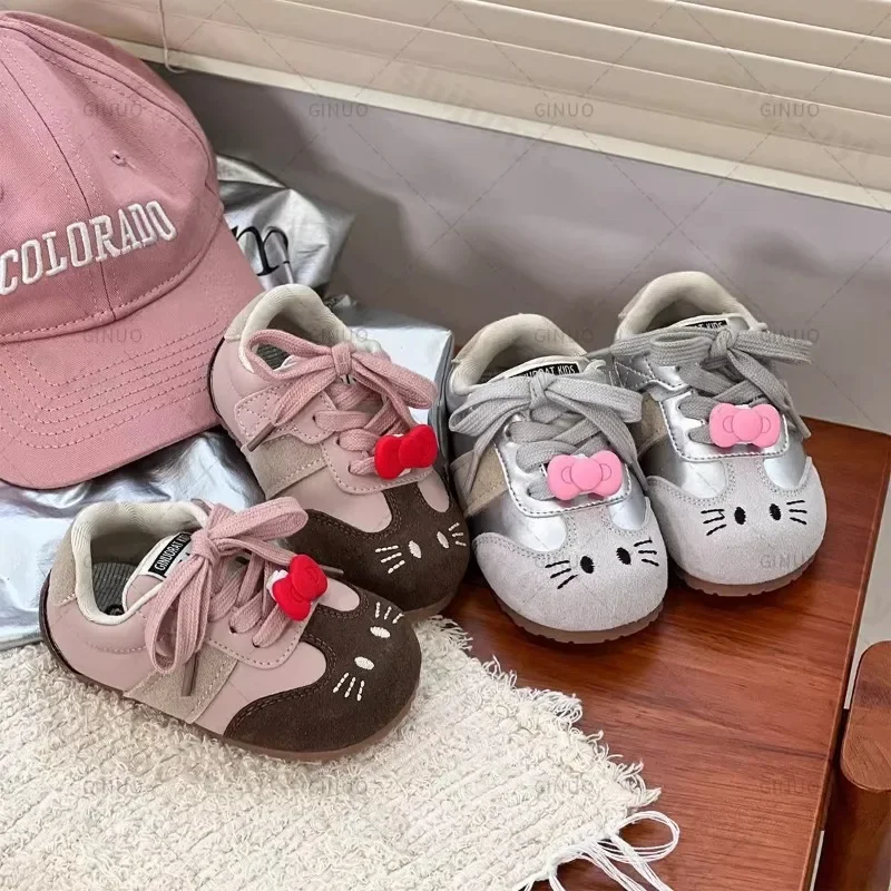 

Весна 2024, детские прогулочные туфли на мягкой подошве, противоскользящие корейские версии, туфли принцессы с мультяшным дизайном, детские повседневные кроссовки