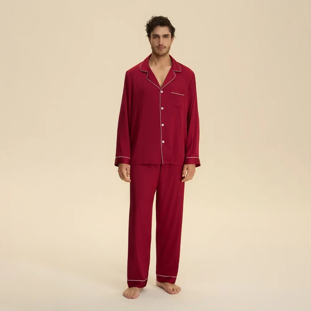 

Silky Satin Couples Pajamas Set Long Sleeve Loose Fit Casual Loungewear Spring Autumn Sleepwear Comfortable Homewear
