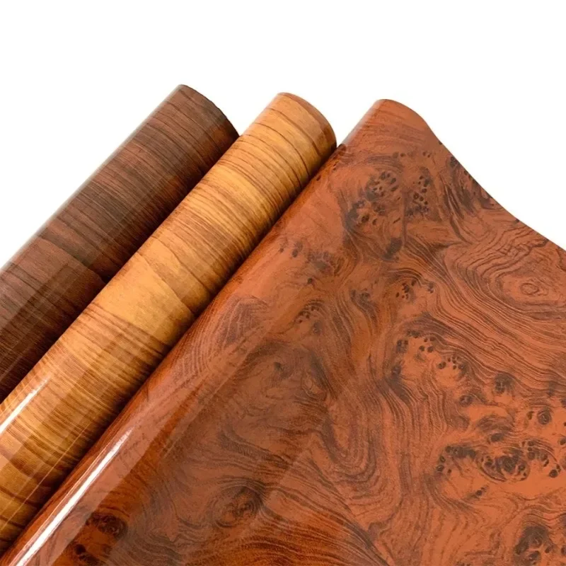 Premium Glanz-Holzmaserung Vinyl-Folienfolie Selbstklebende DIY-Aufkleber für Fahrzeugfolierung mit Luftkanälen