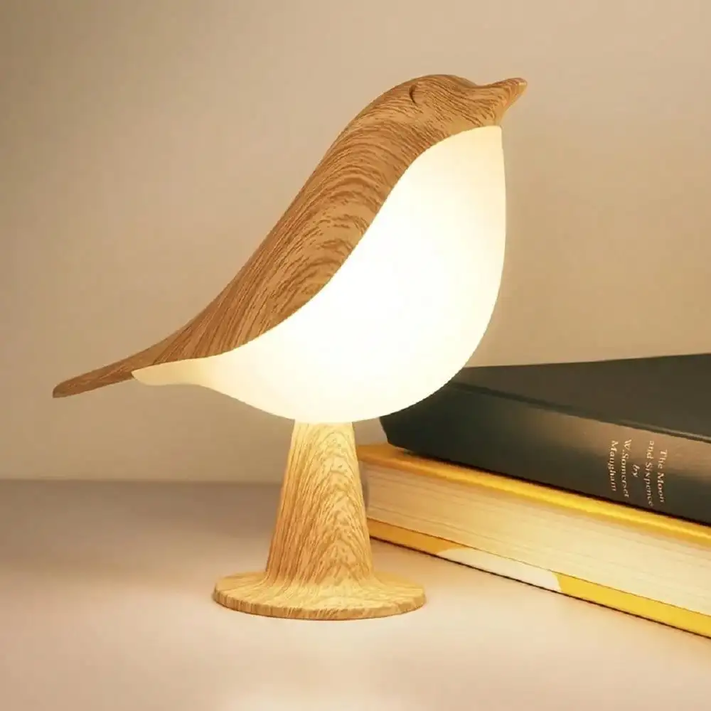 Touch-Controlled Bird Night Light, 3-Color Dimmable Rechargeable, Bedroom Decor & Holiday Gift