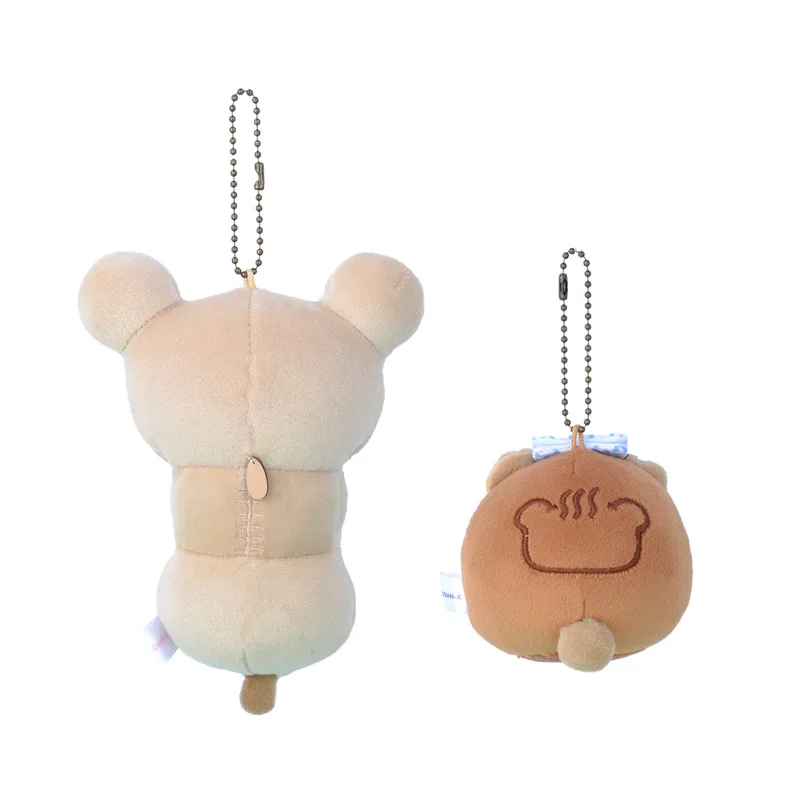 الدب الصغير أنيمي دمية المفاتيح Rilakkuma Kawaii المحمصة اللحم مانتو أفخم قلادة الكرتون حلية هدايا عيد للفتيات