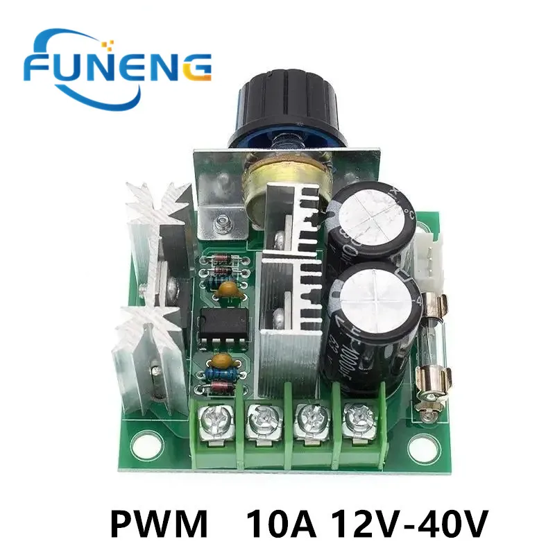 12V-40V 32V 10A Auto PWM DC Motor Speed Controller Regulator Governor with Knob Switch Volt Regulator Dimmer 400W Board Module