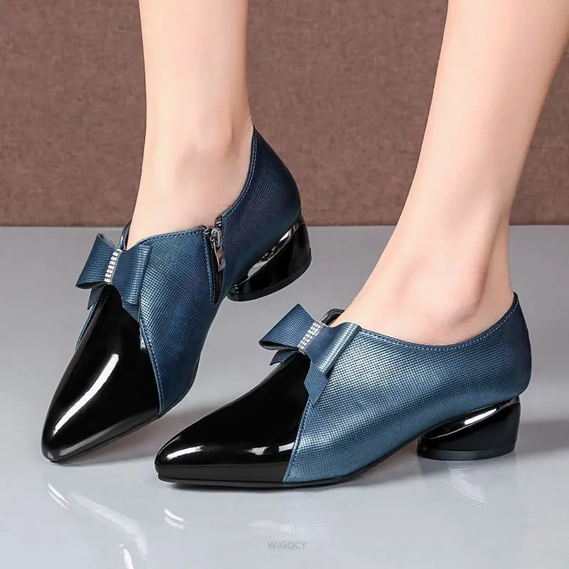 

Femininos Women's Pointed Toe Multicolor High Quality Slip-on High Heels Ladies Office High Heels Ladies Dress Shoes Spring Fall