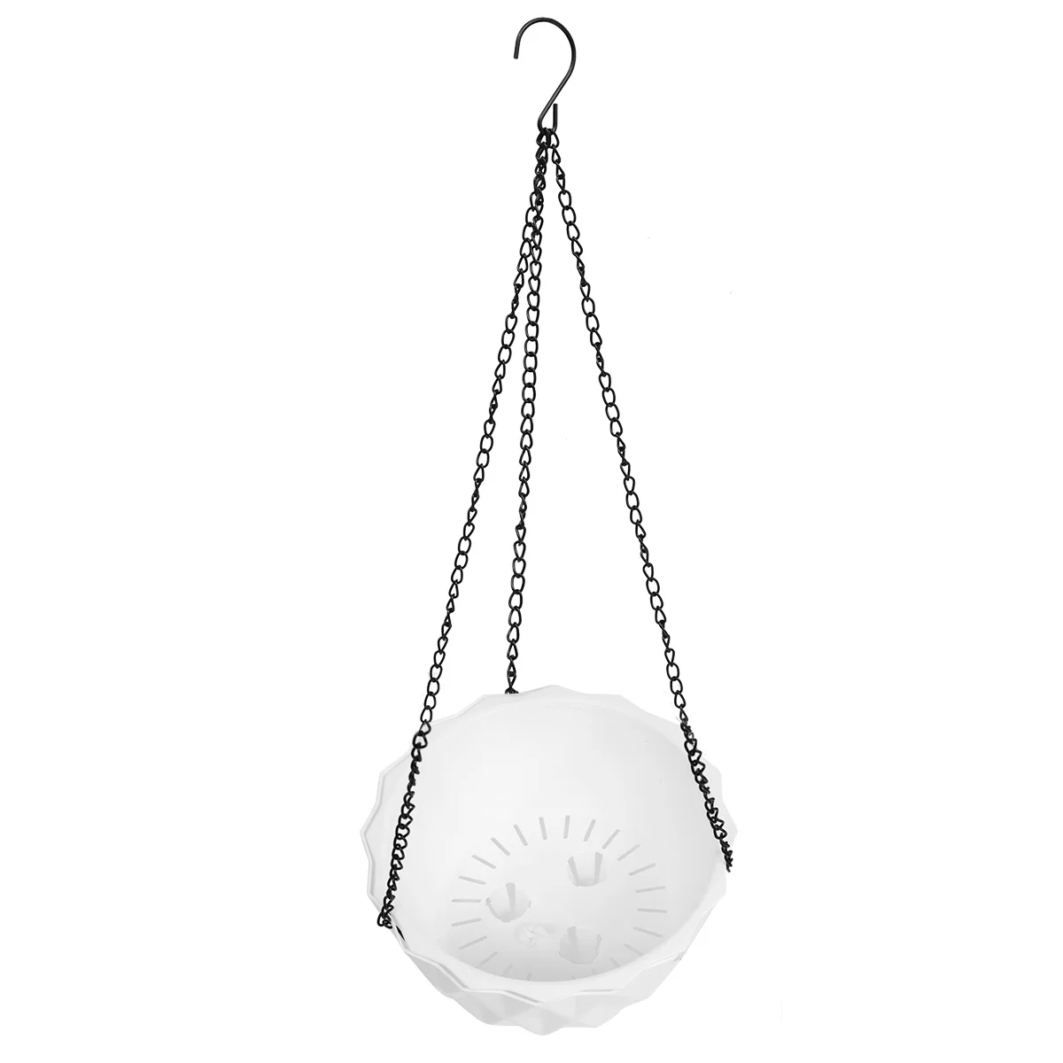 Round Basket Hanging Pots Plant Flower Self Watering White Plastic Raw Material Bowl