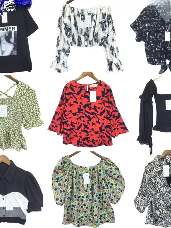 بلوزة نسائية فضفاضة عتيقة من Hipotamus مطبوعة بالزهور وياقة من الدانتيل قطعة فريدة من نوعها بنمط التنقل من ألياف البوليستر...