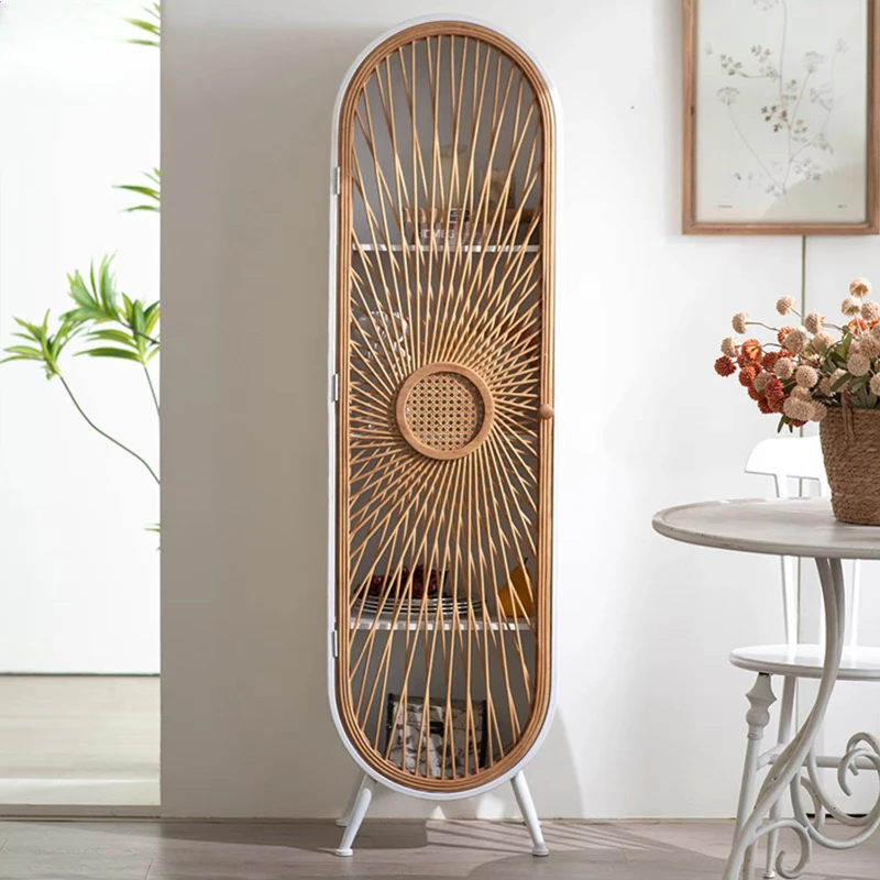 

Simple living room furniture display cabinet wooden arched locker