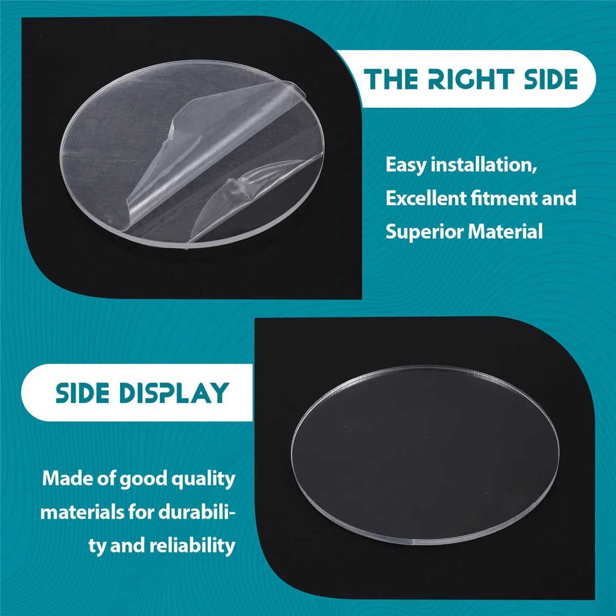 NUOVO Disco rotondo acrilico trasparente con specchio spesso 3 mm Diametro: 85 mm