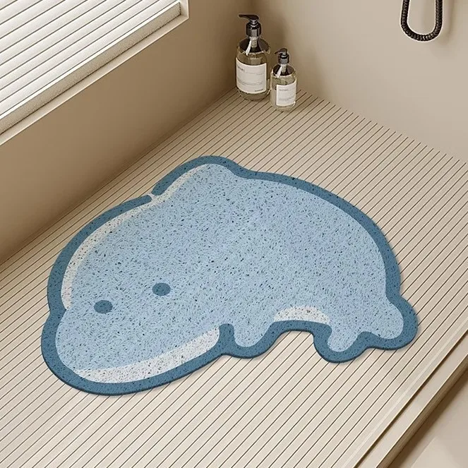 MELLON Cartoon Bathroom Loop Anti-slip Mat Absorbent Shower Floor Mat Home Anti-fall, Dirt-resistant Wear-Resistant Toilet Rug
