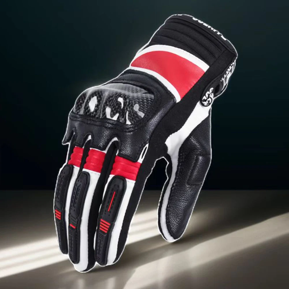 SULAITE Motorcycle Gloves Carbon Fiber Men's and Women's Waterproof Full Touch Screen Breathable Motorcycle Gloves Four Seasons