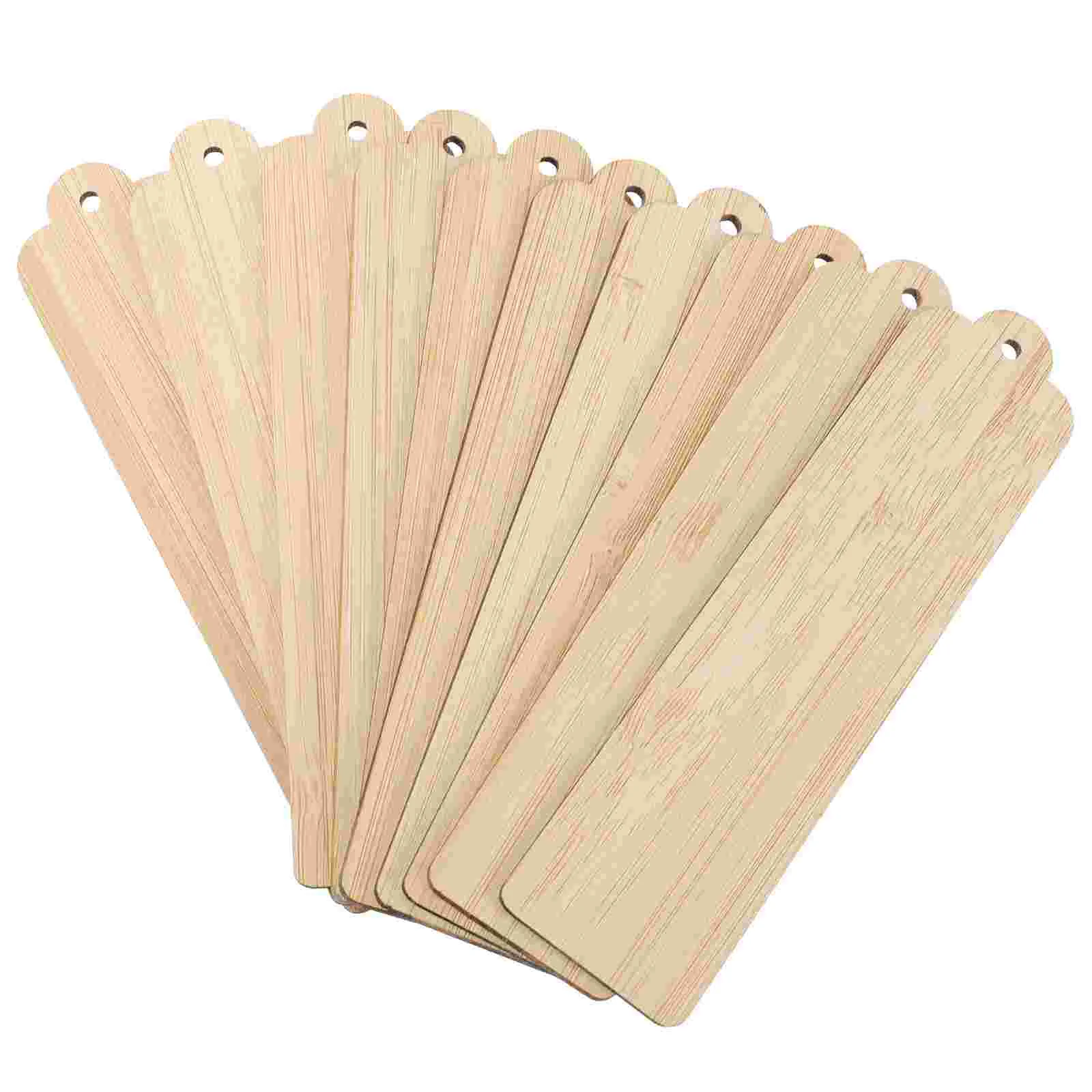 

10 Pcs Bookmarks Wooden Blank Craft Making Unfinished Books Tags DIY Hanging Creative Child