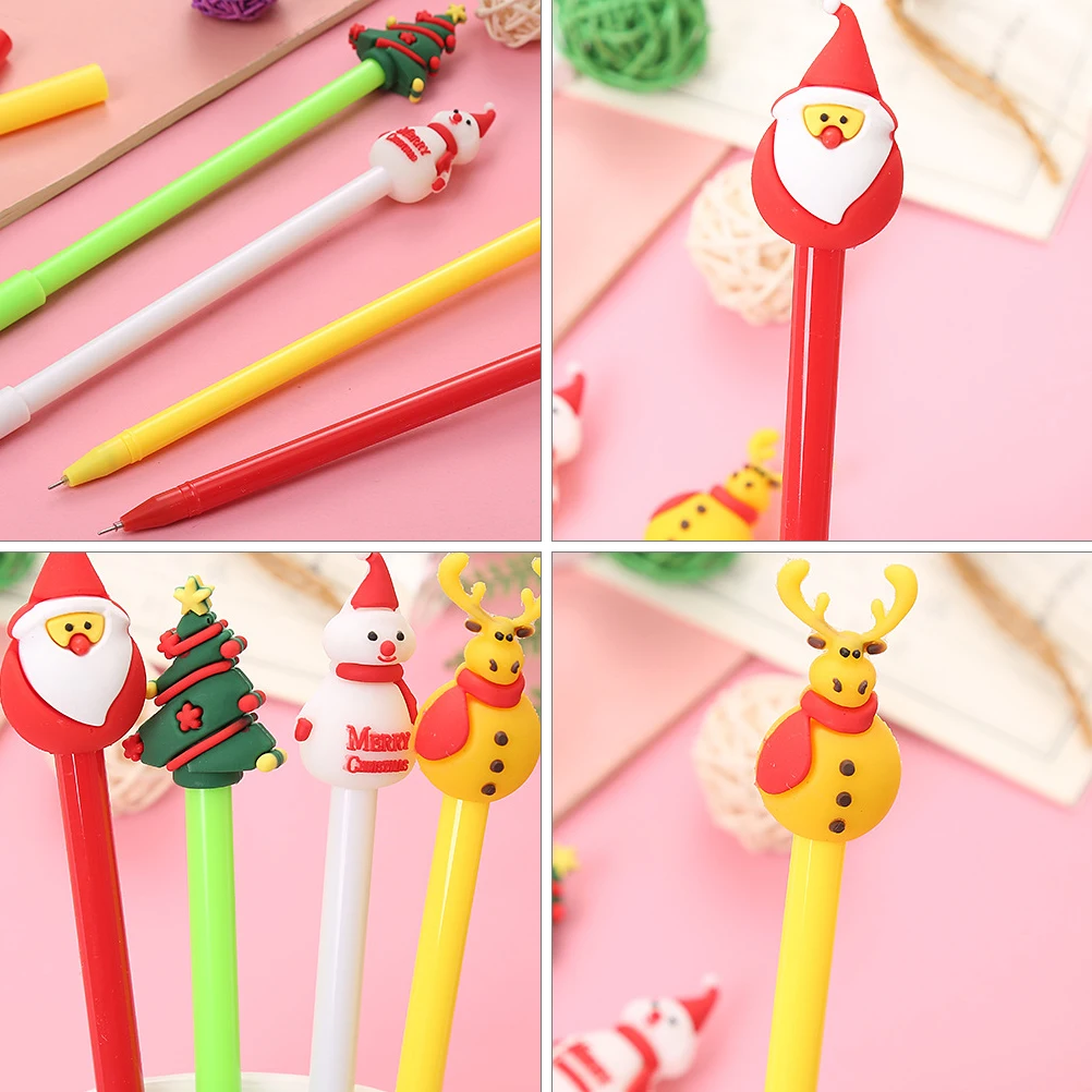 

20 Pcs Christmas Gel Pens Writing Stationery Cartoon Design School Supplies for Students Xmas Gift Supply