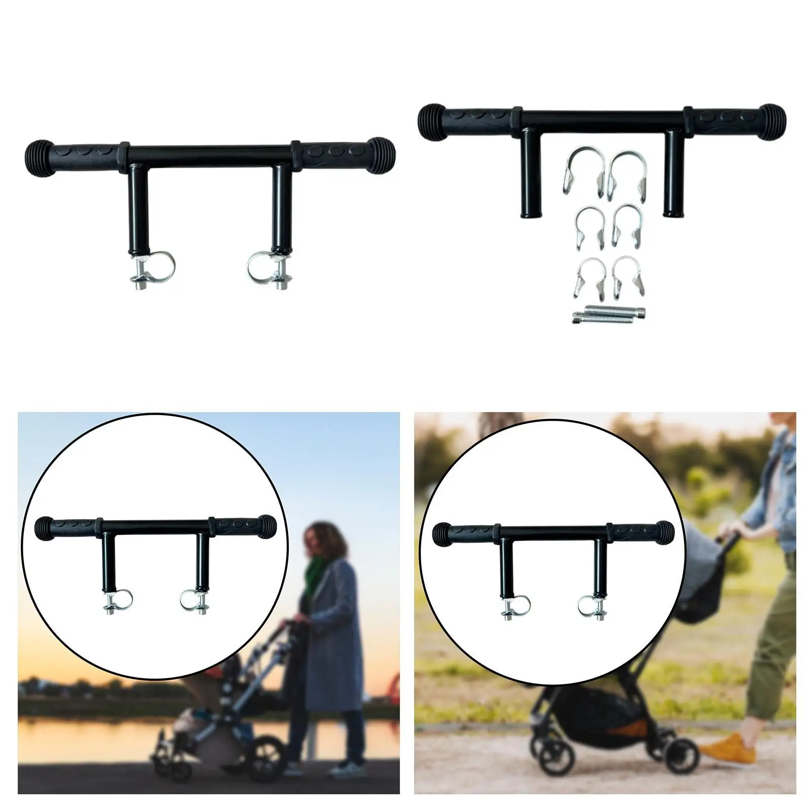 

Stroller Handle Extender Sturdy Easy to Install Stroller Handlebar Extender for Trolley Pushchair Baby Carriages Pram Accessory