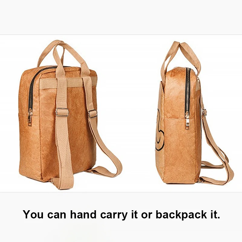 Vintage Dupont Kraft Paper Backpack Waterproof Large Capacity Casual Laptop School Bag for Man and Woman Commuter Travel