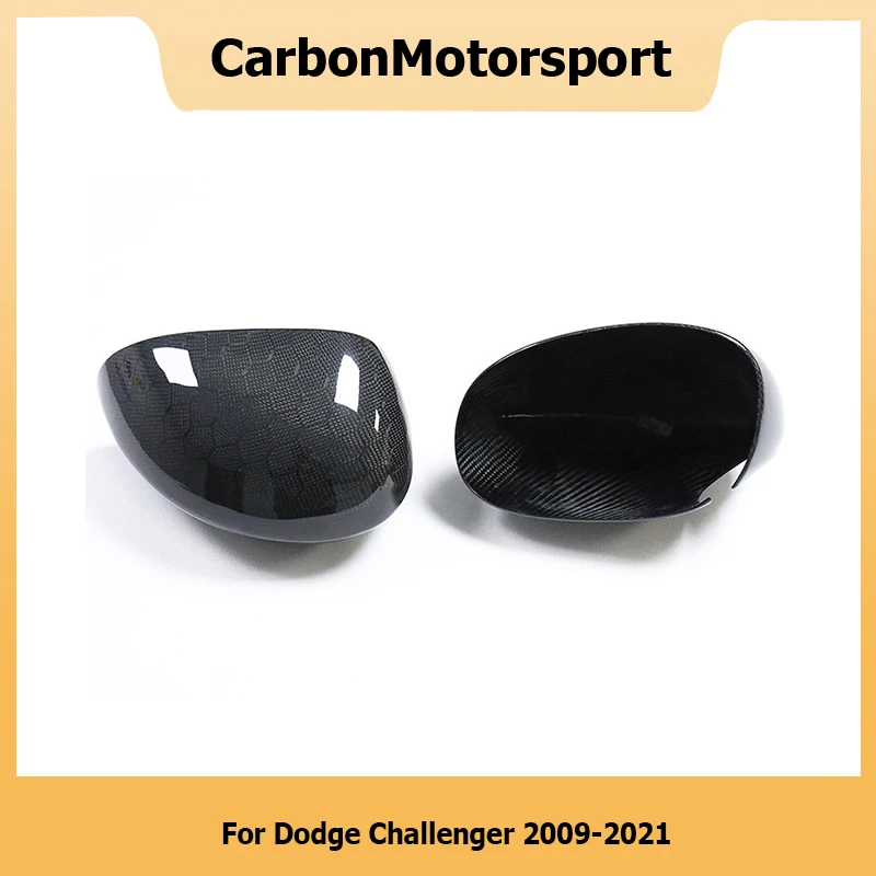 Add on Dry Carbon Fiber Side Door Rearview Mirror Cover Sticker For Dodge Challenger 09 10 11 12 13 14 15 16 17 18 19 20 21