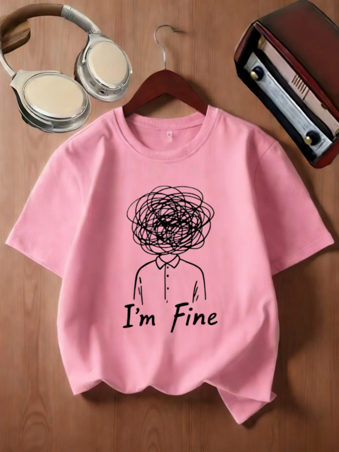 Funny Confused Tangled Lines Character Slogan Creative Print Kids T Shirt Boys Girls Family Matching Summer Crew Neck Casual Tee