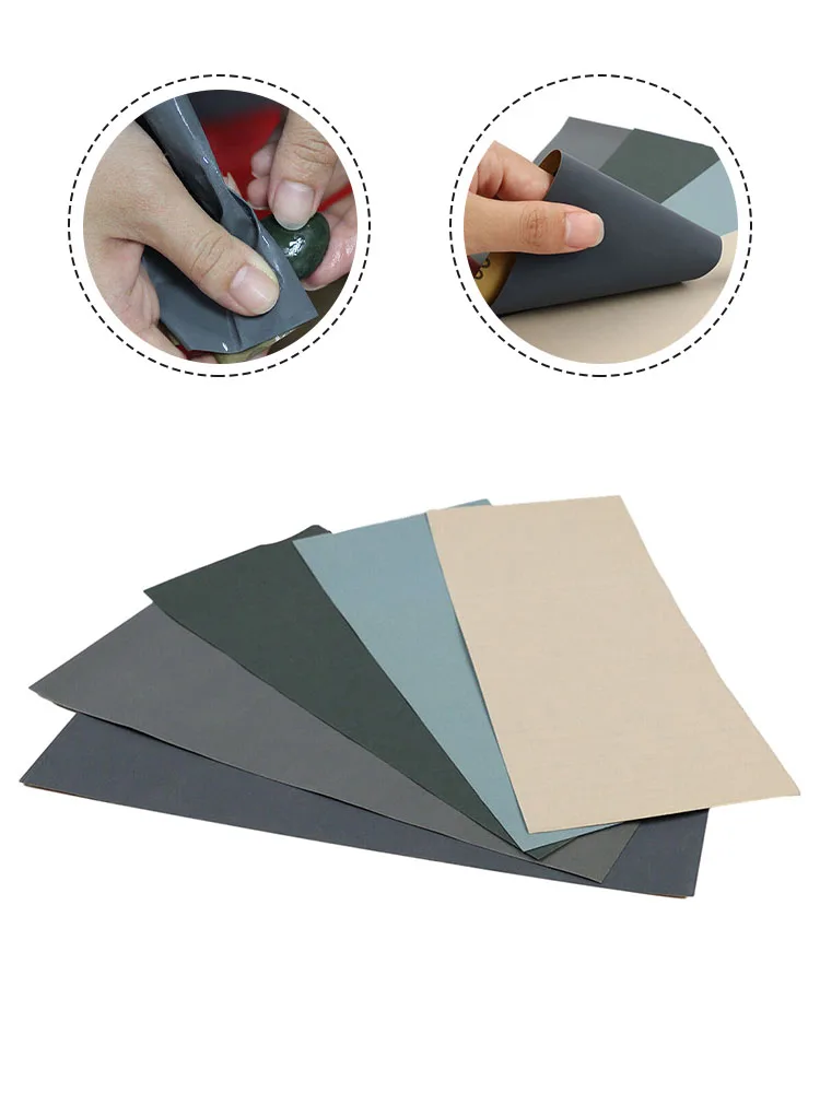 5 pièces papier de verre 2000/2500/3000/5000/7000 grain papier de verre eau/sec papier de ponçage outils abrasifs pour le polissage du métal et du bois