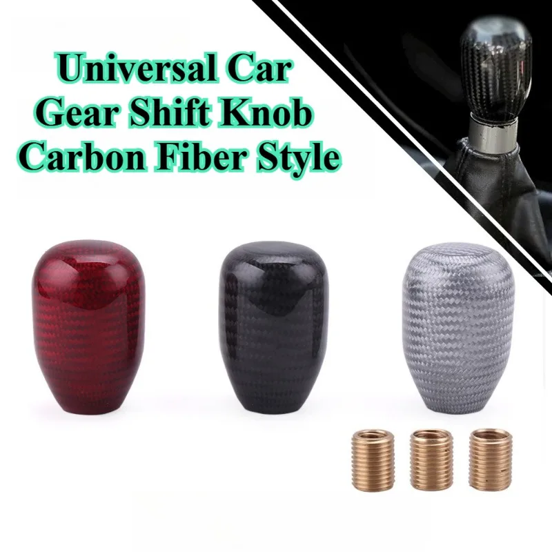 

Universal Carbon Fiber Automatic Gear Shift Knob Oval Design Car Shifter Lever Handle Racing Modification Interior Accessories