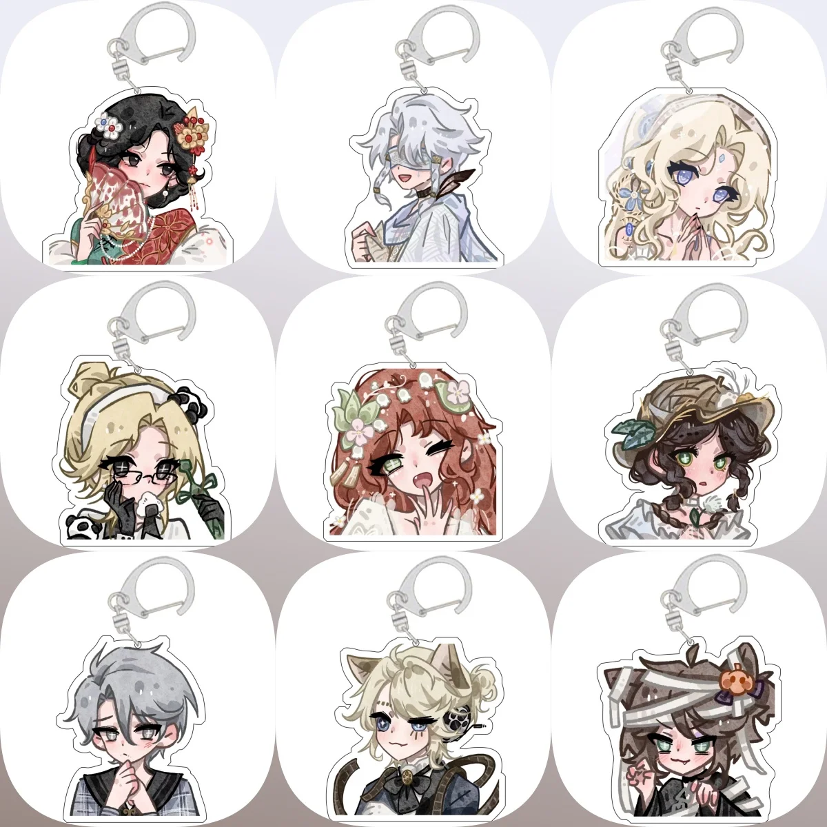 6CM  Anime Identity V Acrylic Keychain Model Cosplay Characters Ornament Accessories Goods Collection Christmas Gifts