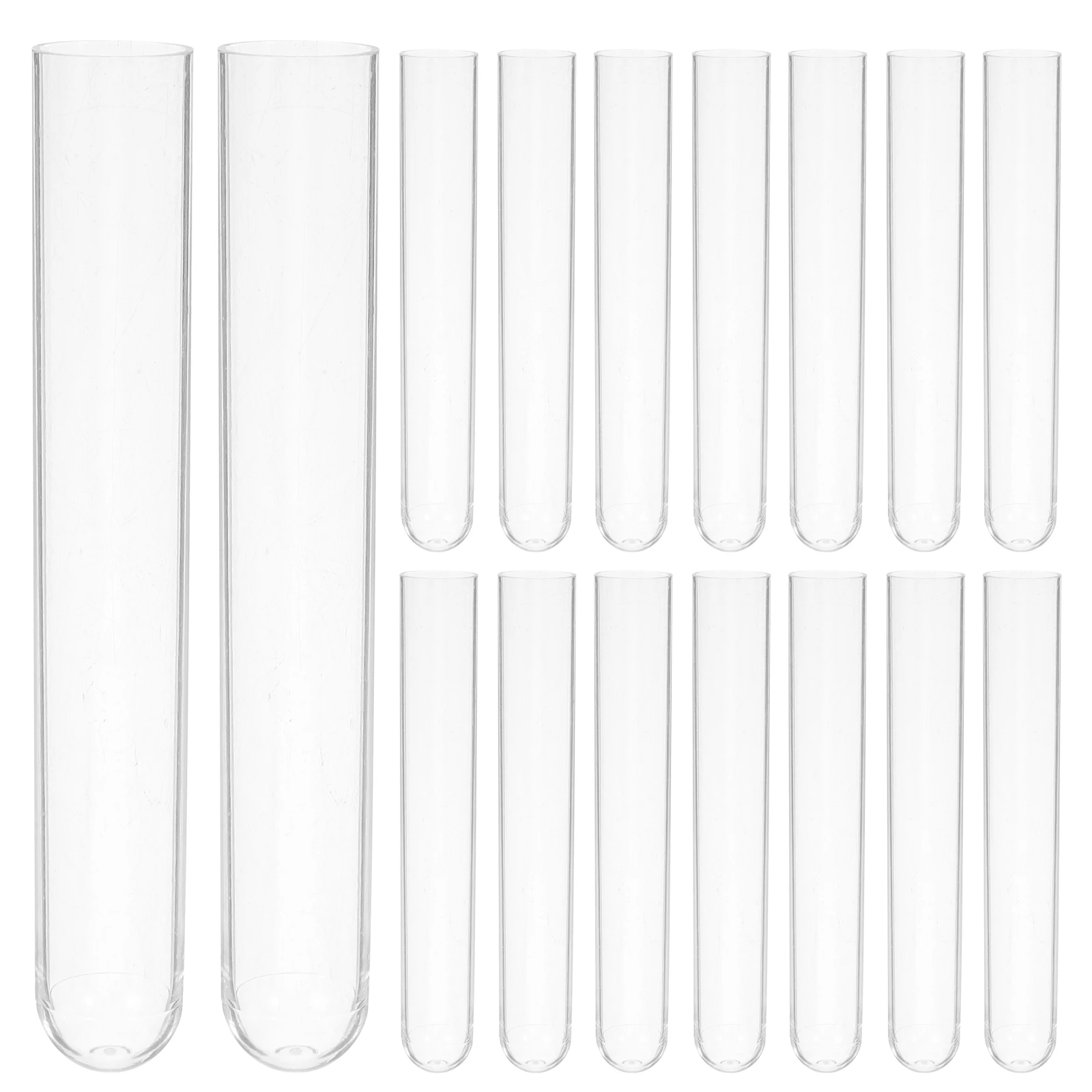 

100pcs Clear Plastic Test Tubes 16x100mm Free Vials with Caps for Party Scientific Experiments Storage