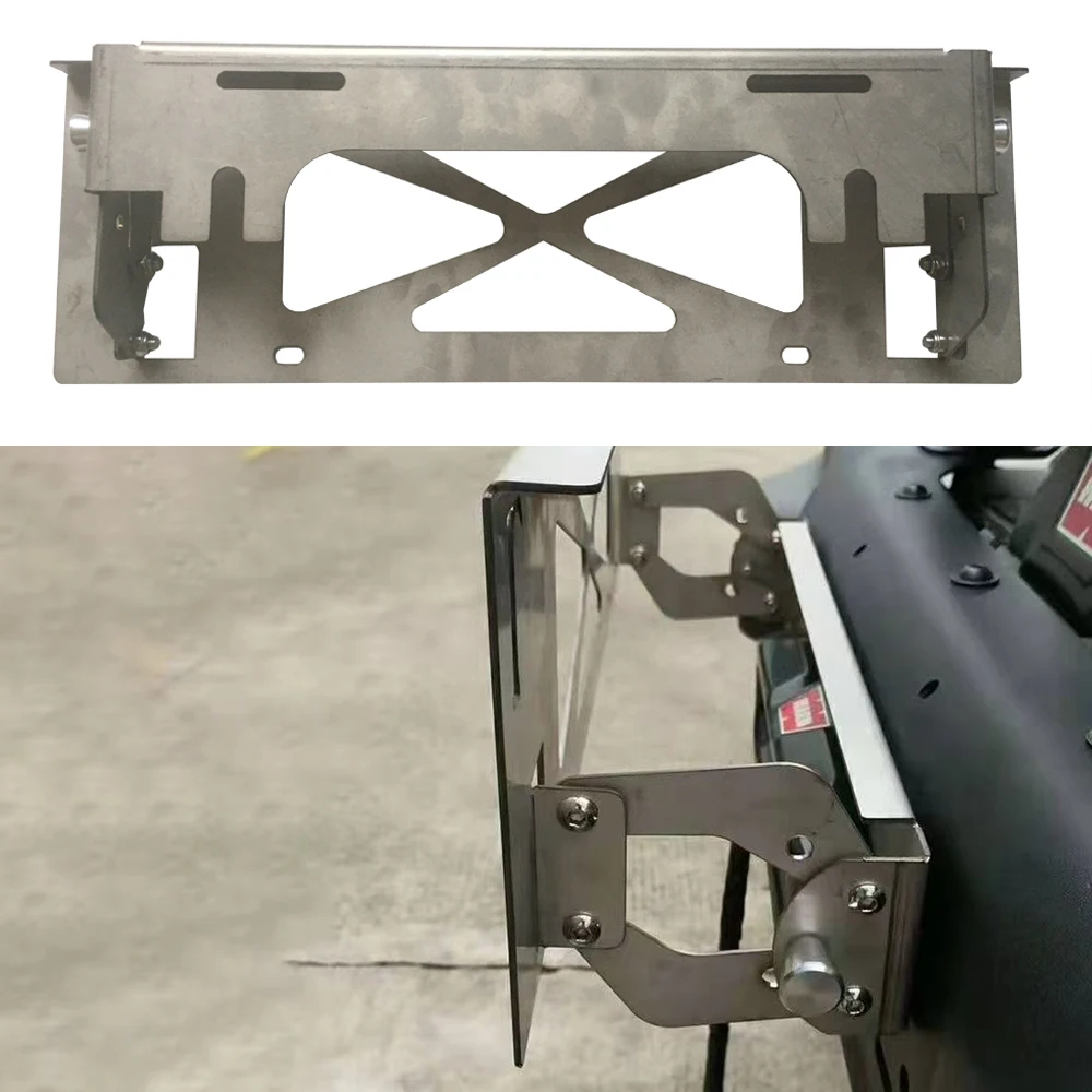 Lantsun JL1184-2 Registration Plate Holder Stainless Steel Front Bar License Plate up Moving Bracket for Jeep for Wrangler JK/JL