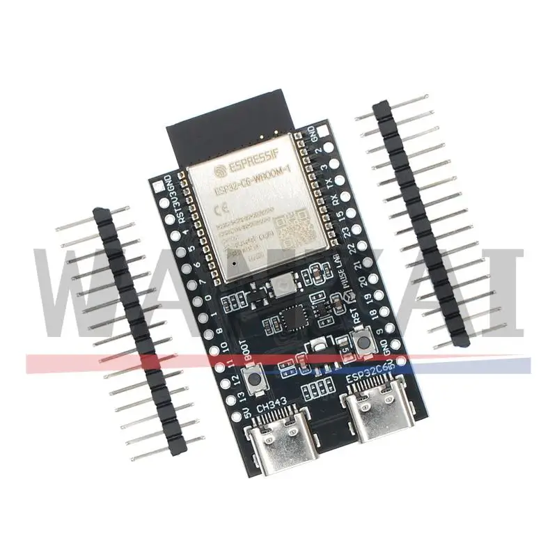 ESP32 ESP32-C6 WiFi+Bluetooth Internet Of Things Dual Type-C Development Board Core Board ESP32-C6-DevKit C N4R2 For Arduino