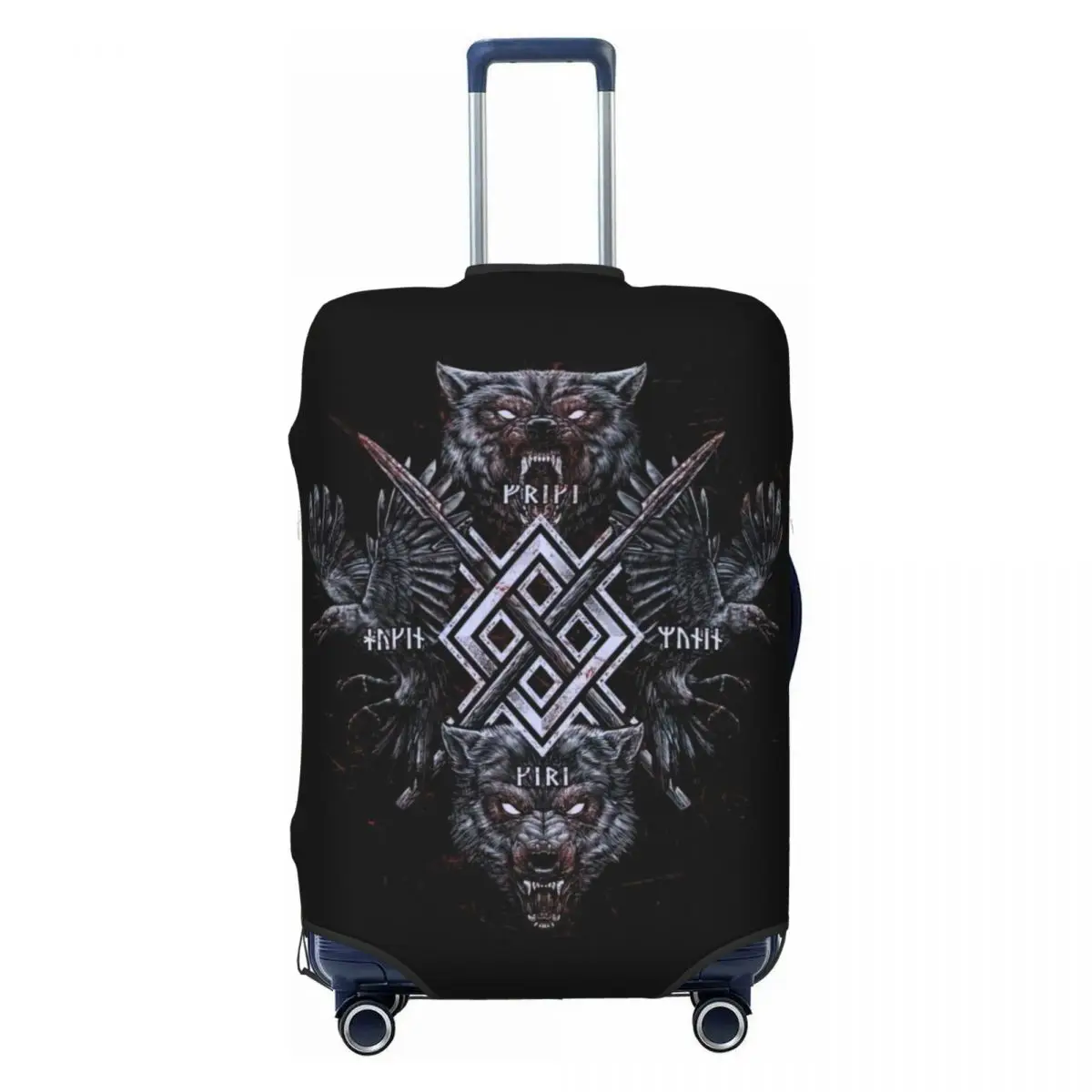 'Viking Wolf Ravens Of Odin' Print Luggage Protective Dust Covers Elastic Waterproof 18-32inch Suitcase Cover Travel Accessories