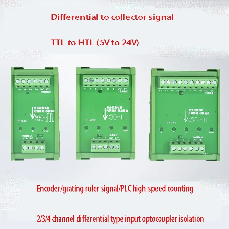 Differential to Collector Single Ended Signal Converter TTL to HTL Encoder High-speed Signal Converter