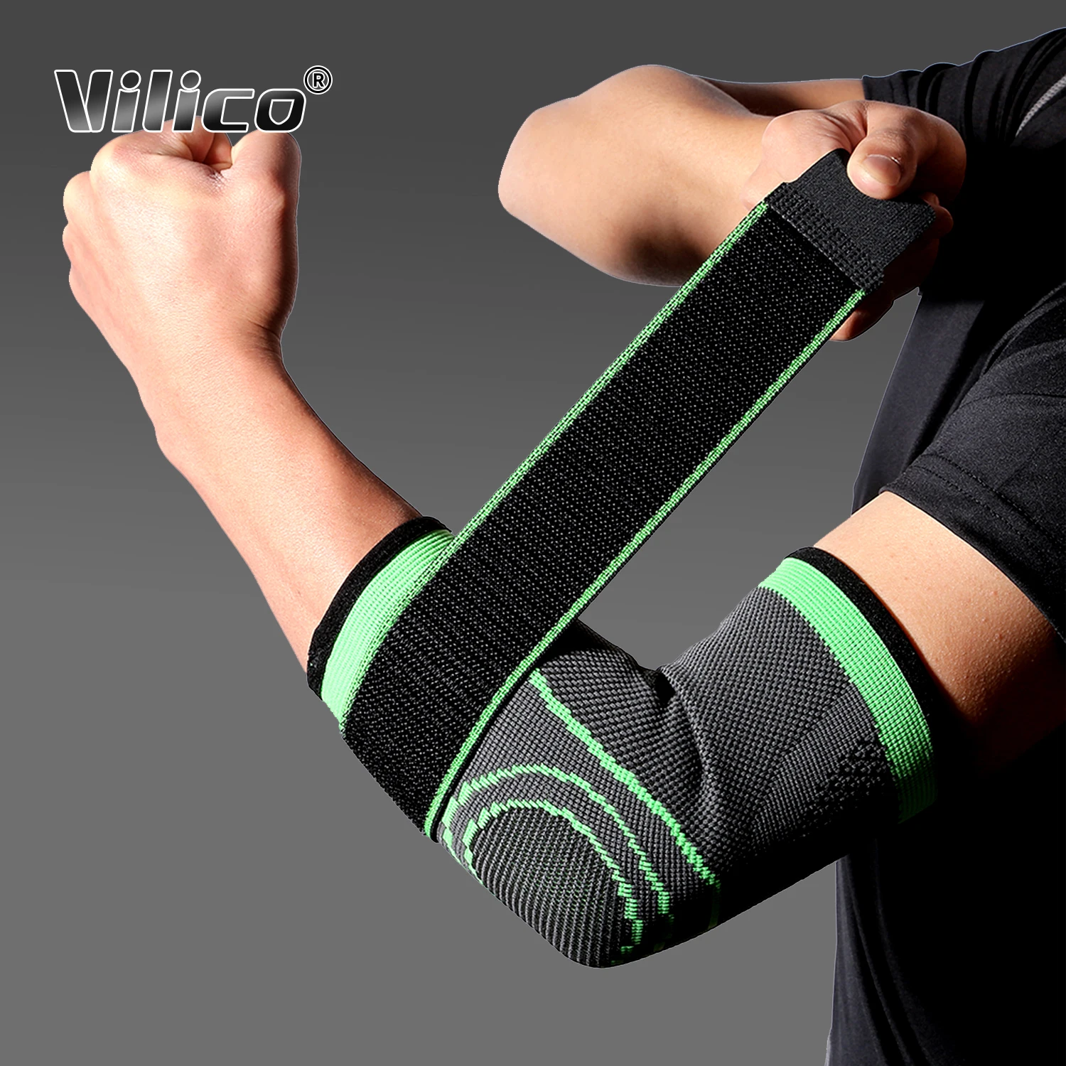 Vilico 1PCS Gym Sport Elbow Protective Pad Elbow Support Elastic Bandage Sweat Sport Basketball Arm Sleeve Elbow Brace