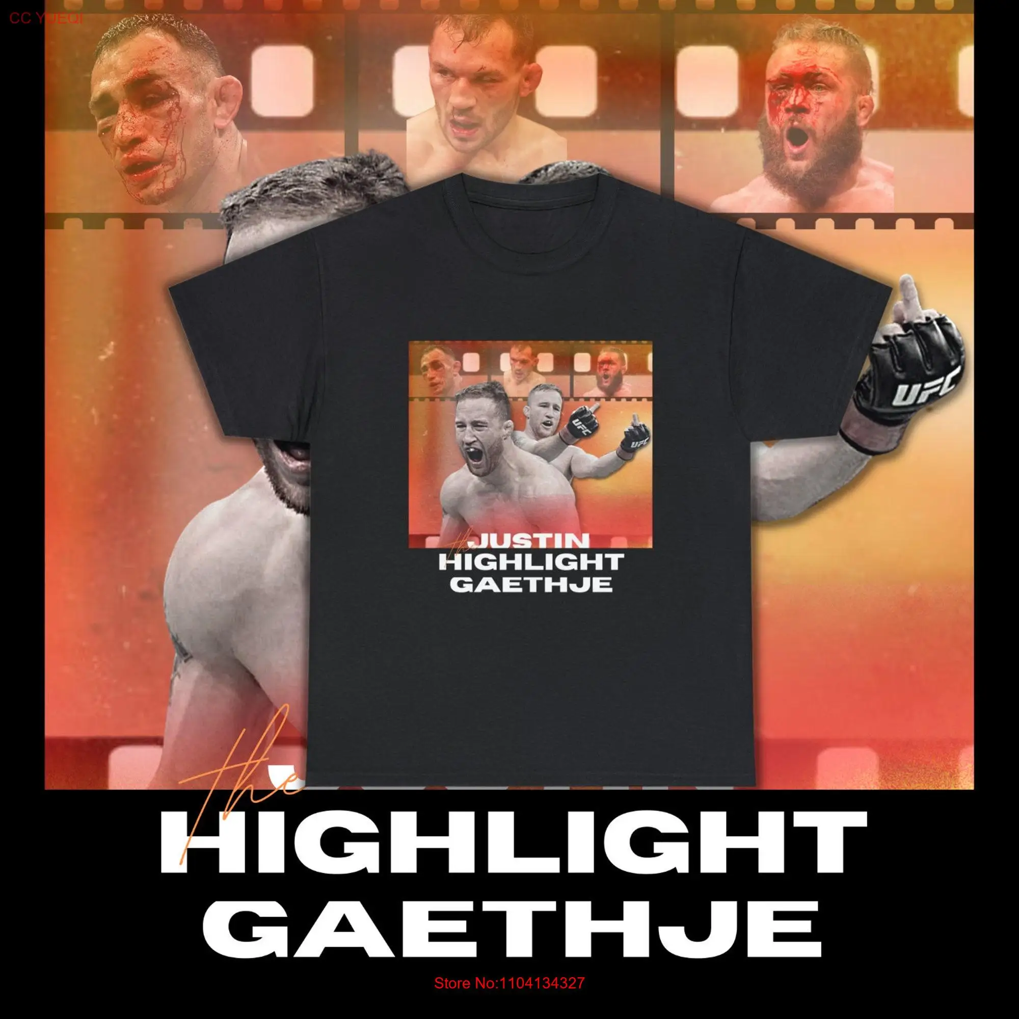 Justin Gaethje Highlight T Shirt long or short sleeves