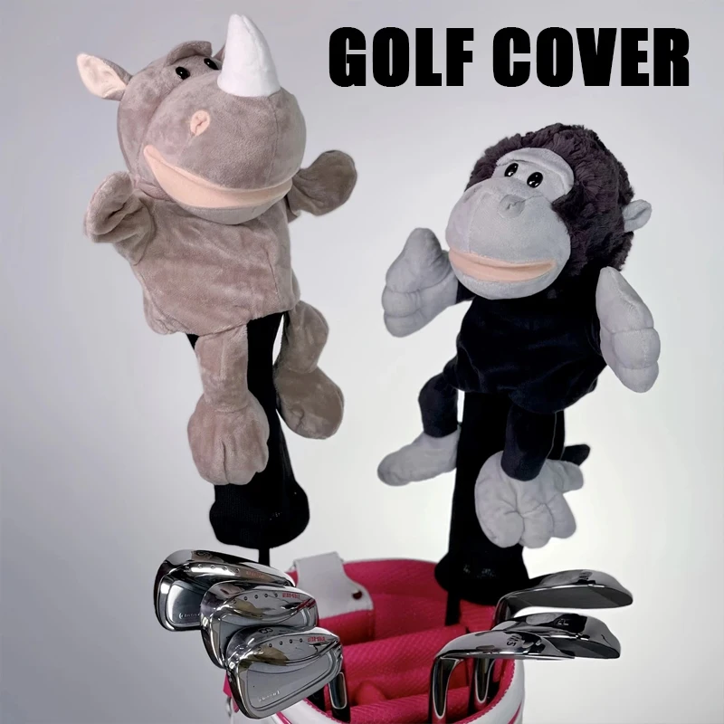 1pc Golf Cover Protect Club Head Plush Animal Design Woods Putters Golf Club Cover Hard-wearing Scratch-resistant