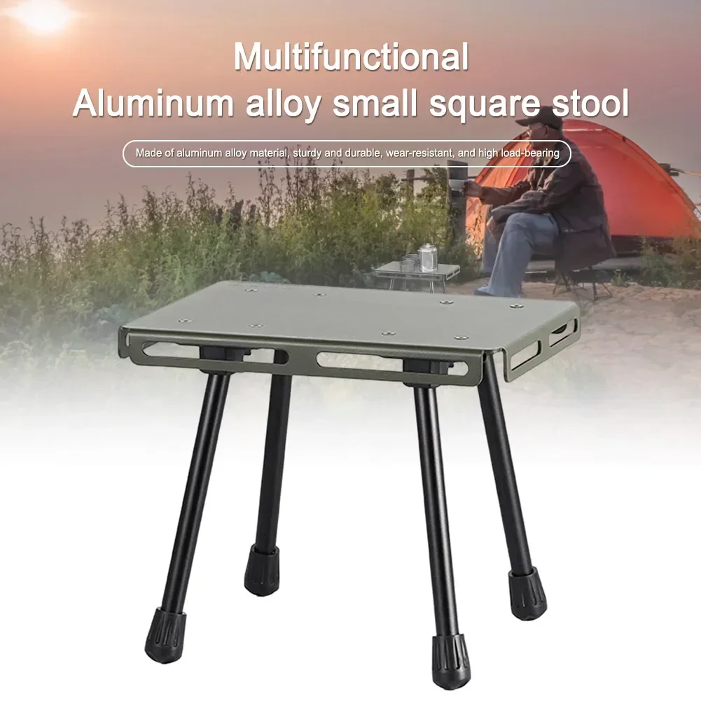 Outdoor Mini Table Small Stool Portable Camping Table Aluminum Alloy Multifunctional with Storage Bag Hiking Fishing Supplies