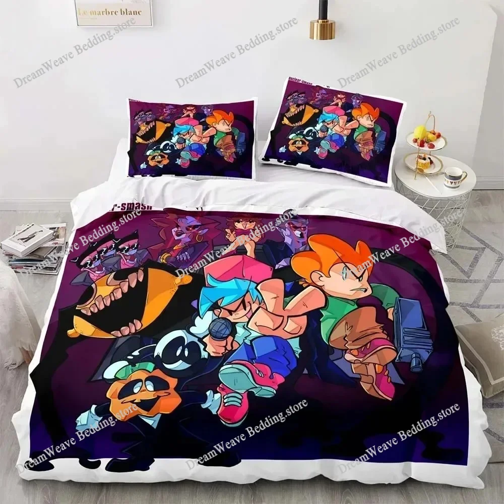 

Game Friday Night Funkin Bedding Set Boys Girls Twin Queen Size Duvet Cover Pillowcase Bed Boys Adult Home Textileextile