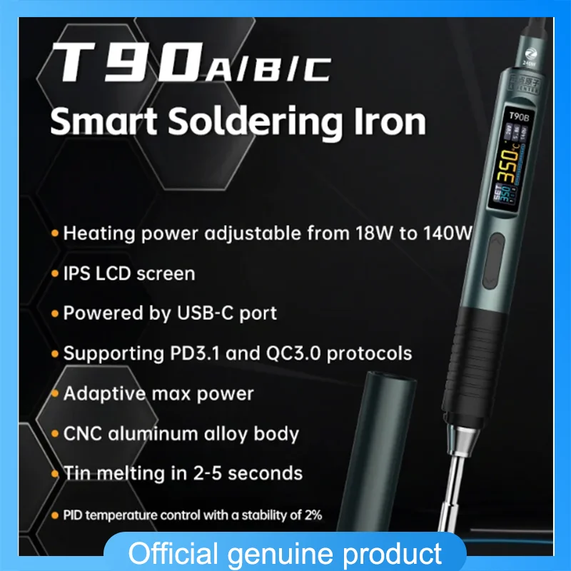 

ALIENTEK T90 140W PD Soldering Iron Kit Adjustable 80-450℃ 28V DC with C245 C210 T65 Tips