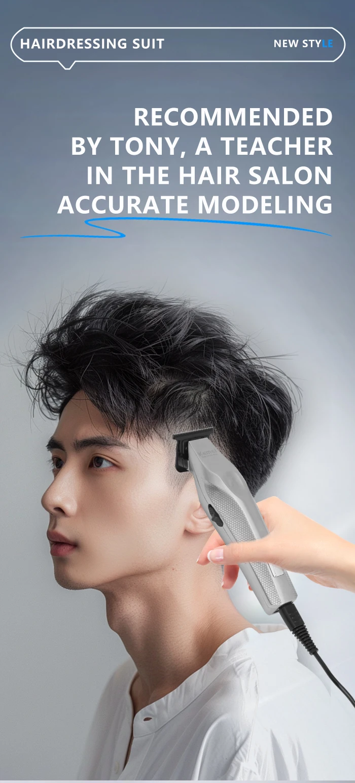 Kemei 3023-702 Schnurloser Haarschneider mit Null Lücken, professioneller Haarschneider für Männer, Friseur, wiederaufladbare Finish-Haarschneidemaschine – Detail 6