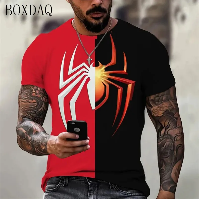 Fashion Spider Graphic Men's T-Shirts 3d Print Trend Male T Shirt Short Sleeve O-Neck Loose Casual Tops 6XL Plus Size Tee