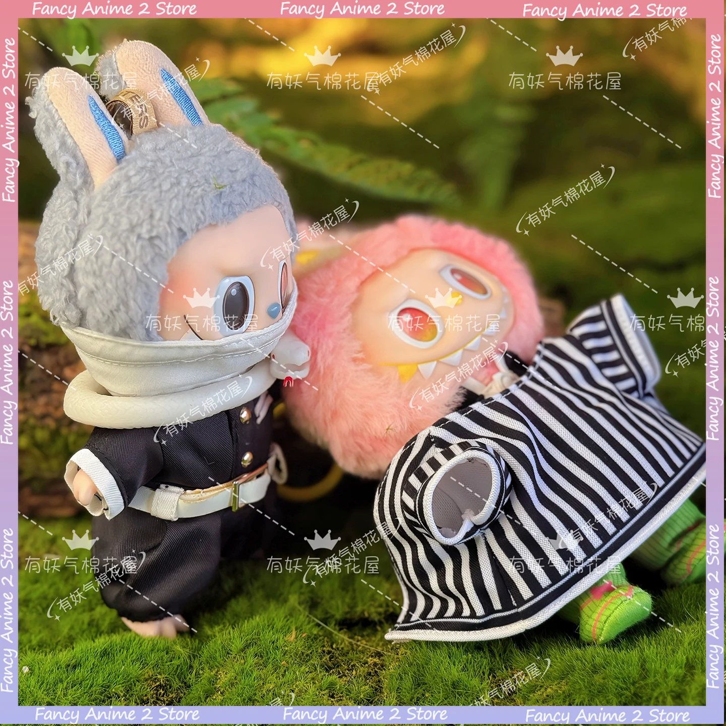 

Горячая кукла Demon Slayer Obanai Kanroji Mitsuri, одежда для Labubu с ножом с солнечным колесом, мини-плюшевая кукла, аксессуары для одежды