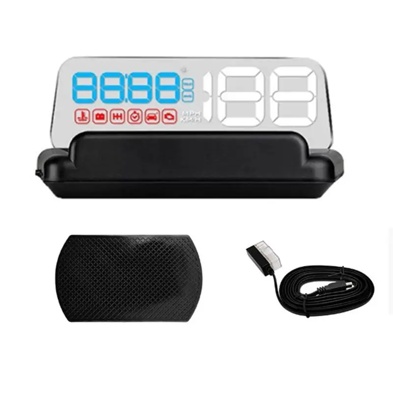 Classy-Car Dashboard Smart OBD HUD Speedometer - Windshield Display For Speed, Water Temp, And Voltage
