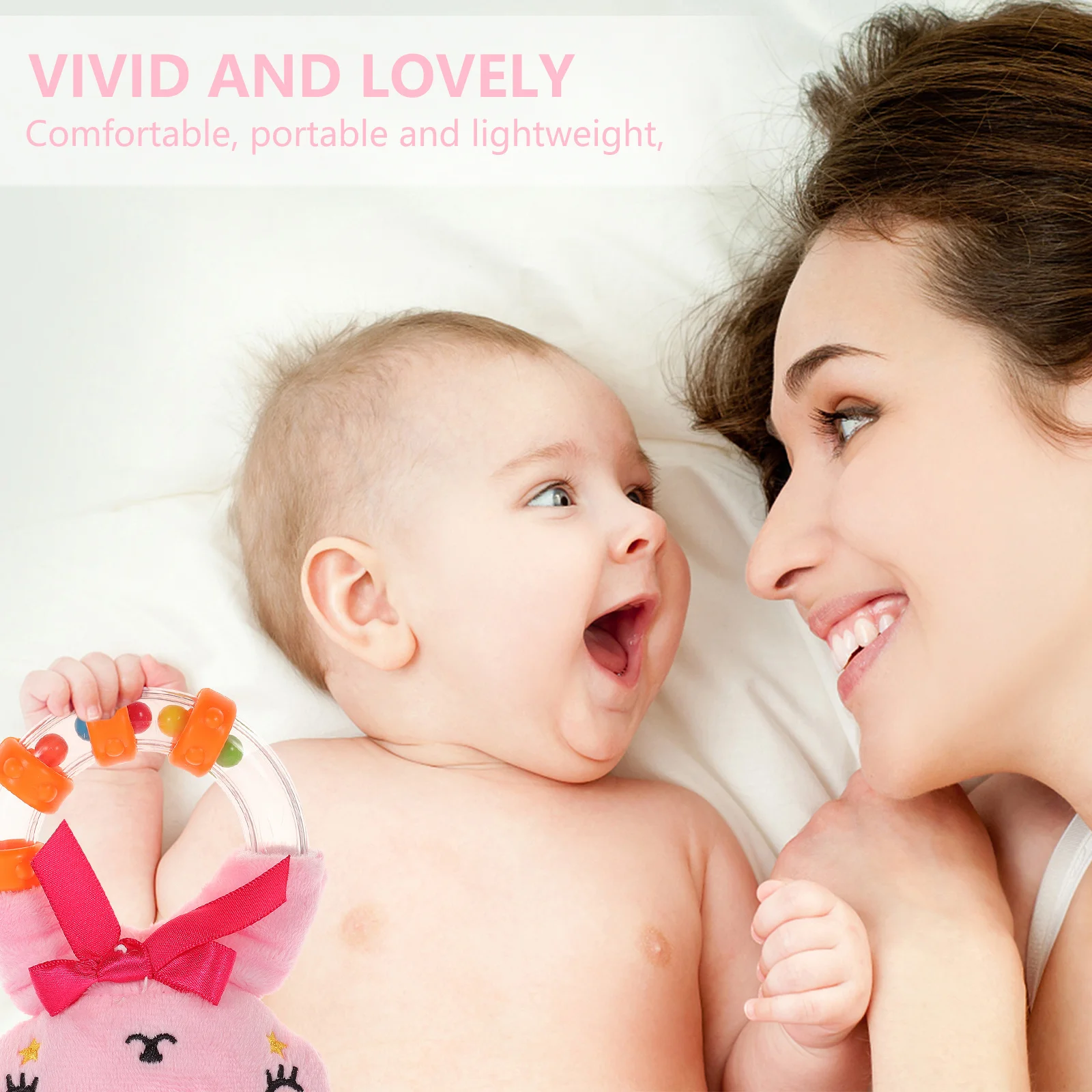 

Cartoon Animal Hand Shaker Lightweight Soft Ring Rattle For Newborns Stroller Crib Nursery Playtime Educational