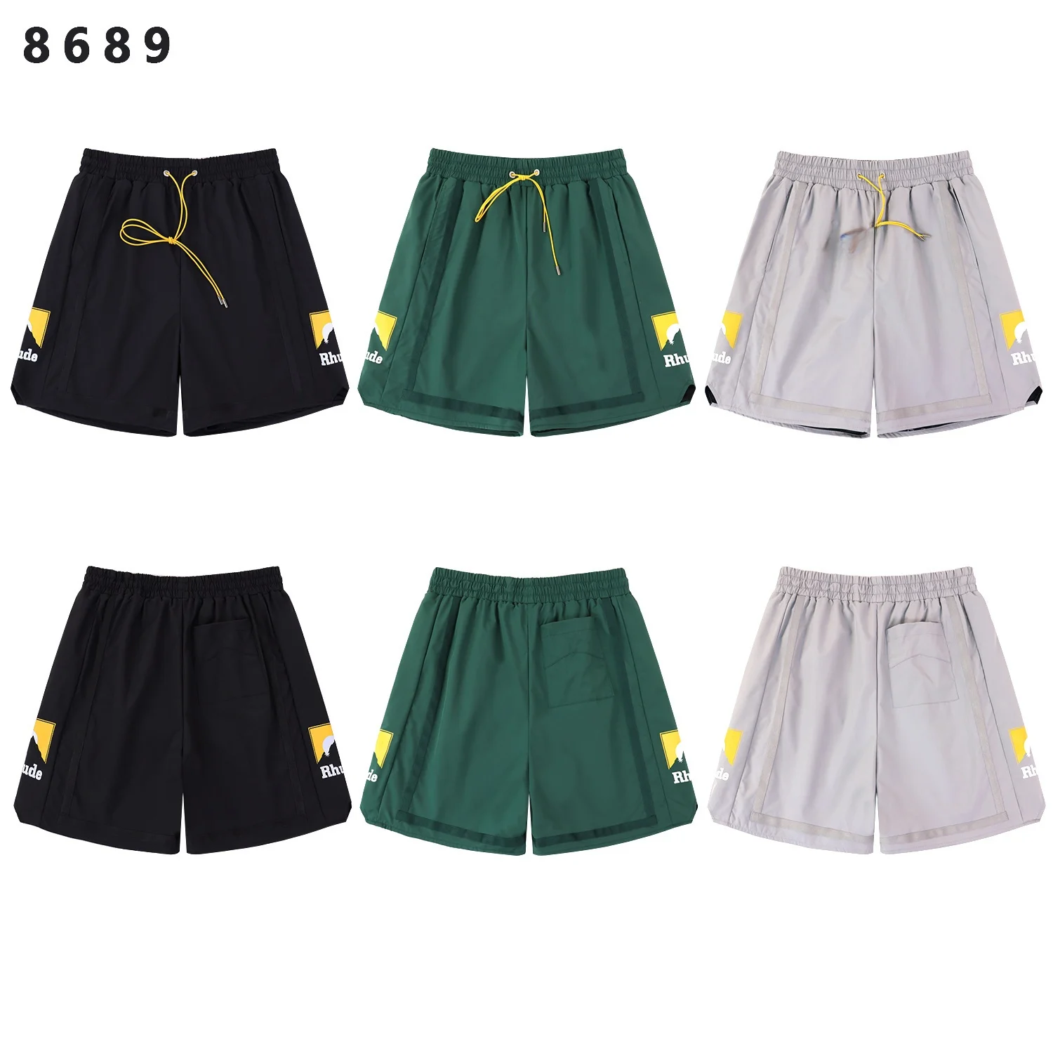 

Spor ort orts Panel Logo Sunset Letter Print Patchwork Color Youth Polyester Fiber Loose Fit mid Waist Interview Riding...