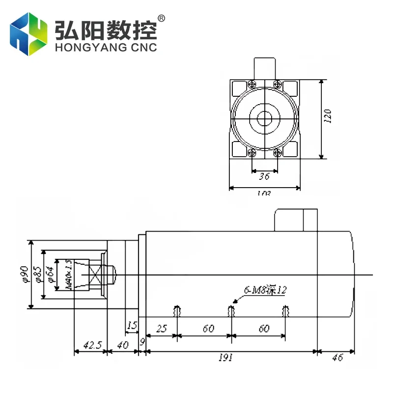 CNC 스핀들 모터 4.5kw 공냉식 스핀들 모터 380V 220V 18000rpm 척 너트 ER25 CNC 밀링 머신 라우터 공작 기계용
