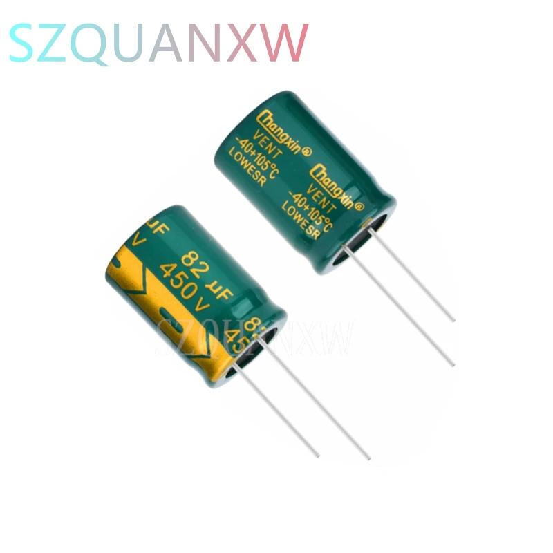 

5PCS 450V82UF 18x25mm 18*25mm high frequency low resistance power motherboard long life electrolytic capacitors