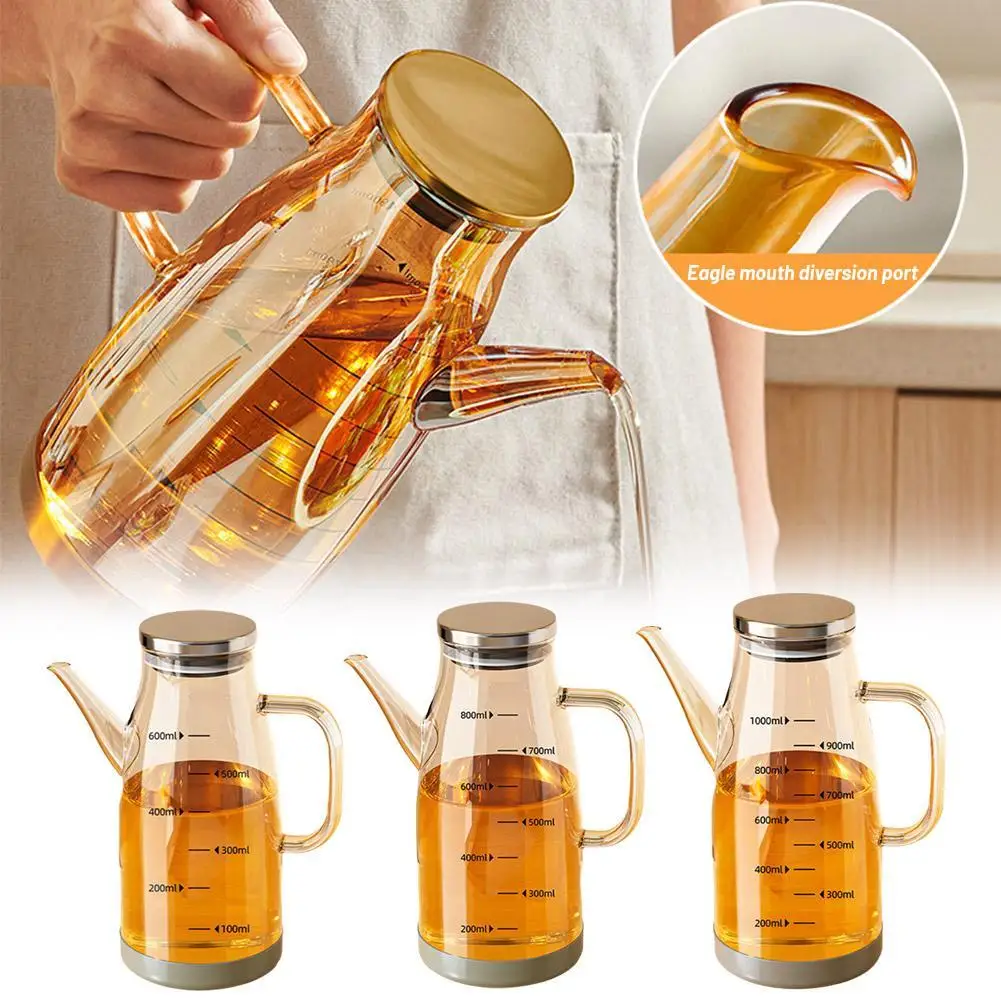 

2025 Kitchen And Home Cooking Oil Bottle Large Capacity Amber Oil Bottle Set Thickened Food Grade Leakproof Seasoning Bottle