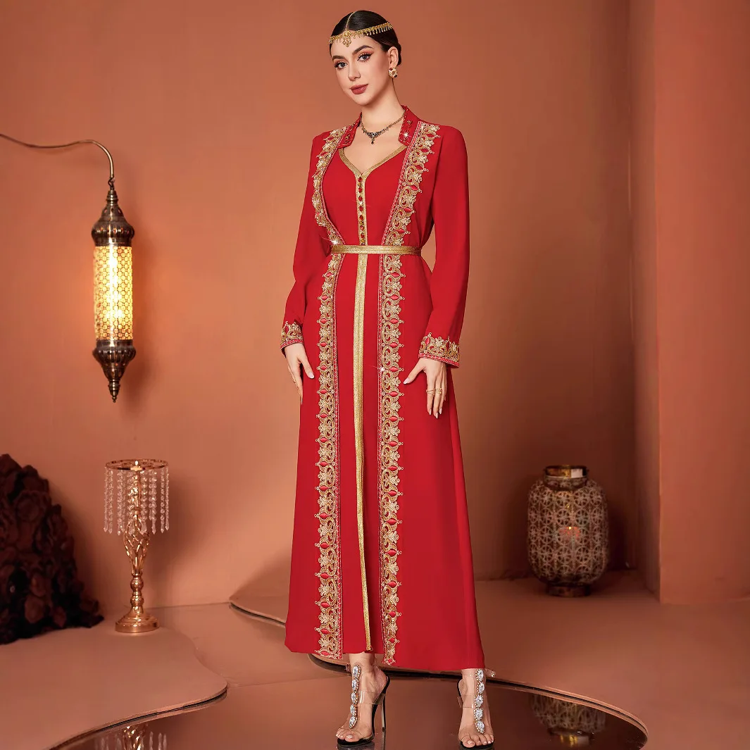 

Eid Muslim Dress Women Abaya Embroidery Fake 2 Piece Long Dresses Vestidos Largos Party Caftan Jalabiya Ramadan Long Robe 2025